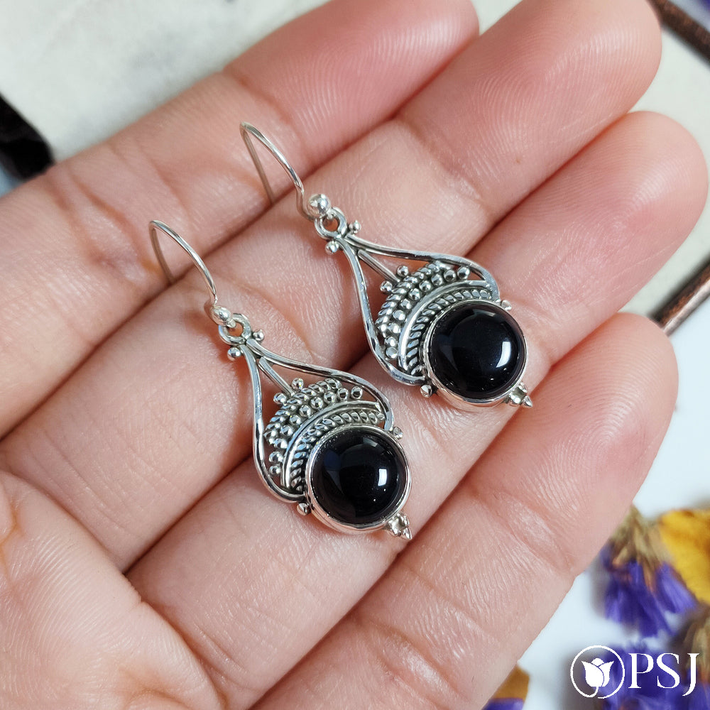 Buy PATANG Small Black Onyx-Earrings Online in India - BeKarmic.com