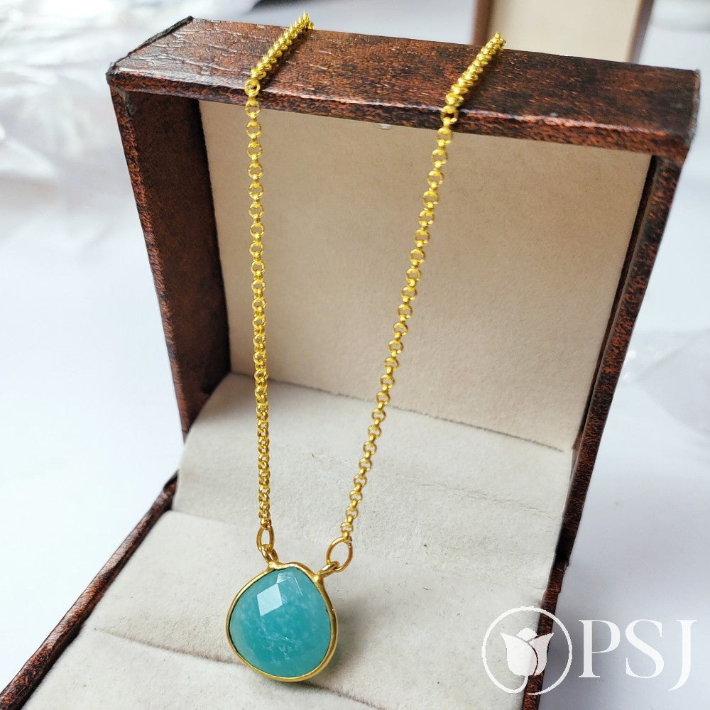 Ocean Blue Necklace: 18K Gold Plated – Dorada Jewellery