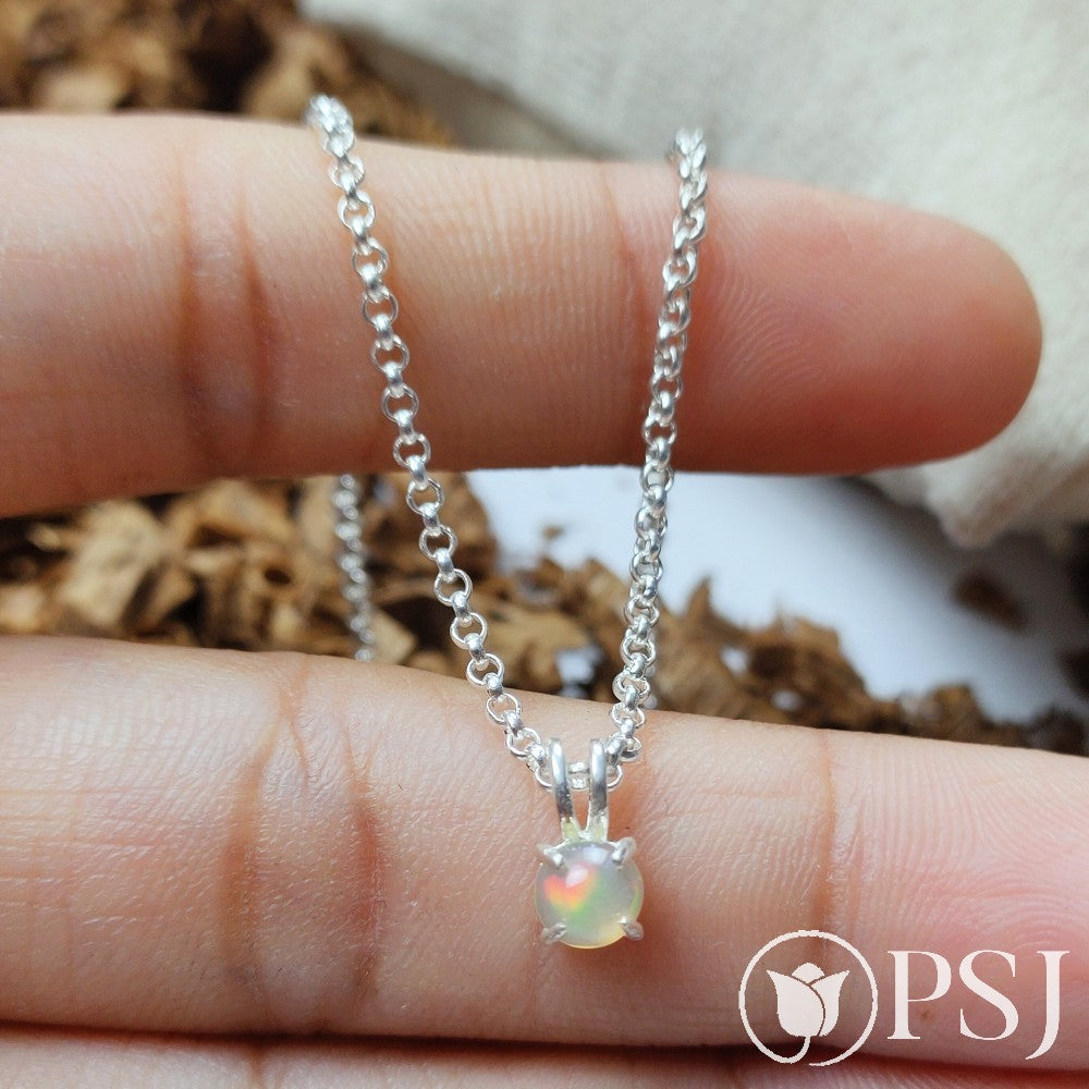 Natural Ethiopian Opal Pendant Necklace, 925 Sterling Silver Pendant, Opal Pendant, Designer Pendant, Boho Pendant