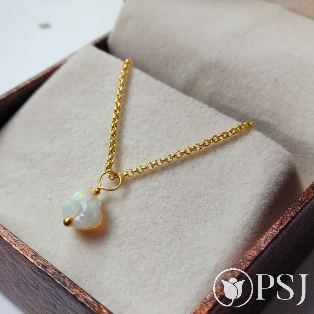 Evil Eye Ethiopian Opal Necklace – KatMojo Jewelry
